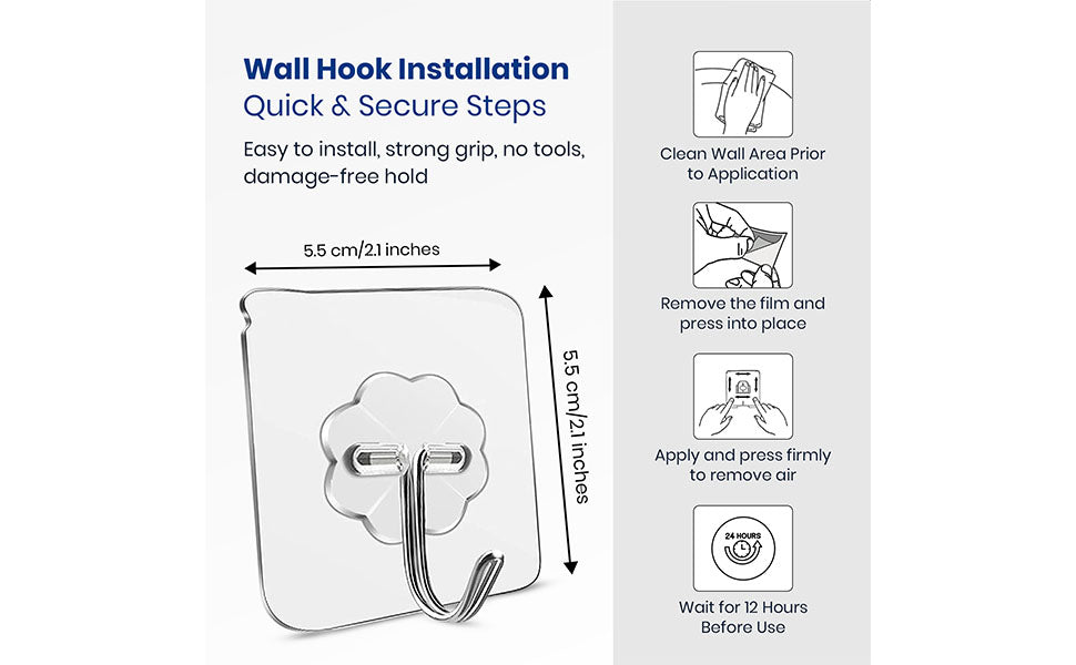 Self Adhesive Wall Hooks (15 Pack) – Heavy Duty | 50% OFF + COD Free