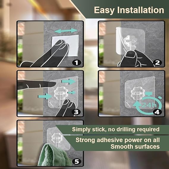 Self Adhesive Wall Hooks (15 Pack) – Heavy Duty | 50% OFF + COD Free