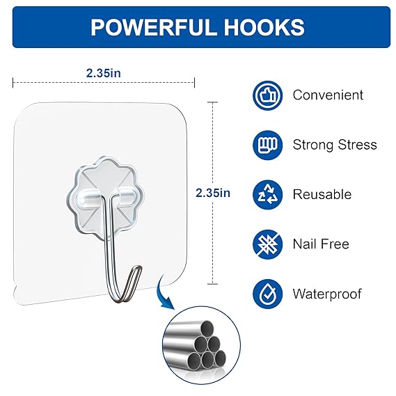 Self Adhesive Wall Hooks (15 Pack) – Heavy Duty | 50% OFF + COD Free