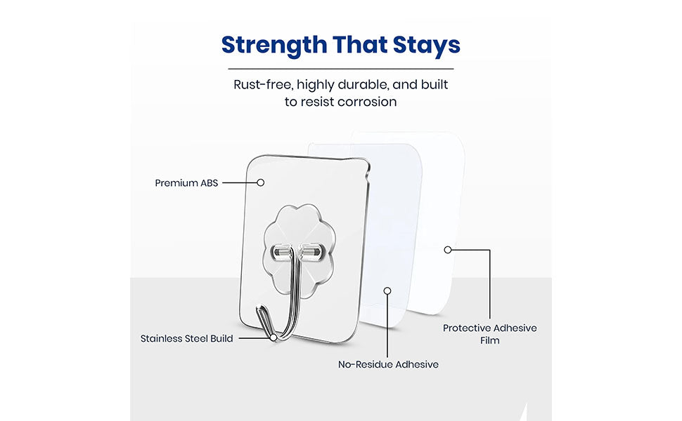 Self Adhesive Wall Hooks (15 Pack) – Heavy Duty | 50% OFF + COD Free