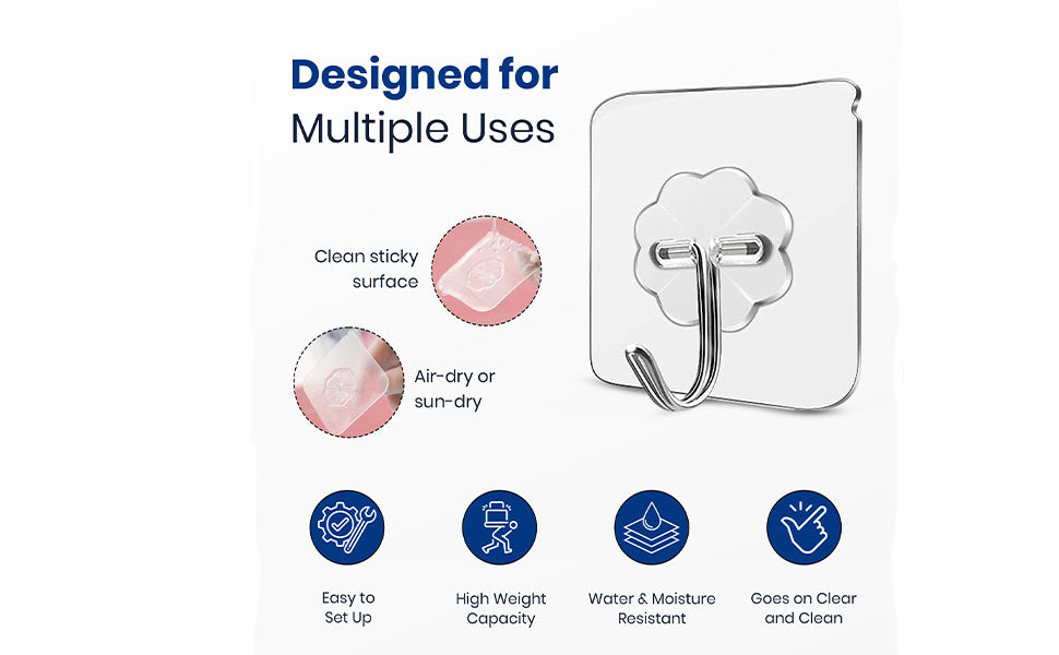 Self Adhesive Wall Hooks (15 Pack) – Heavy Duty | 50% OFF + COD Free
